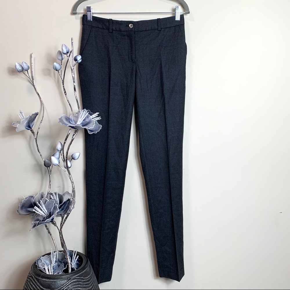 Michael Kors Wool Gray, Blue Detail Career Pants